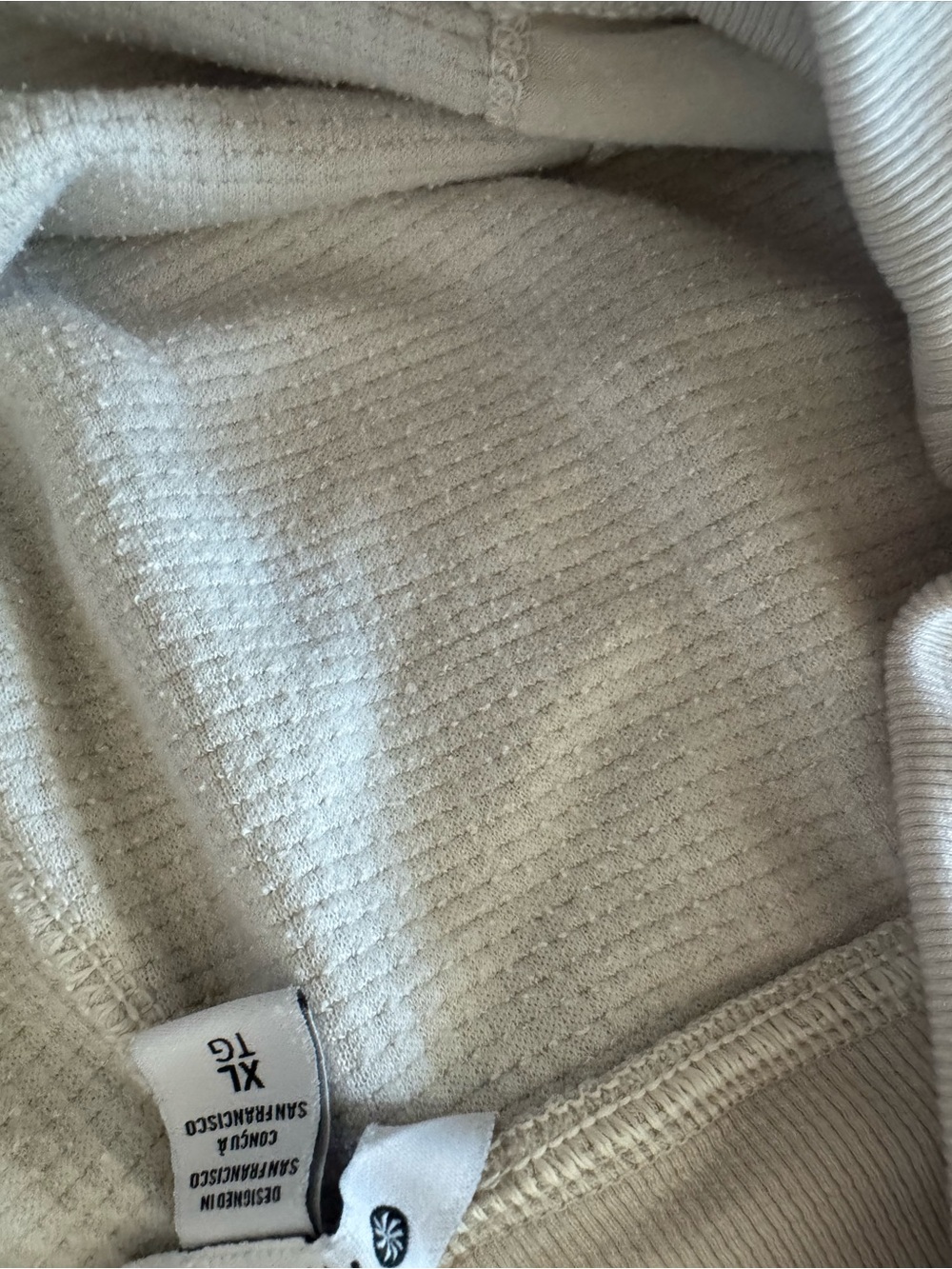 Athleta Light Cream/White Textured Joggers - Picture 4 of 4